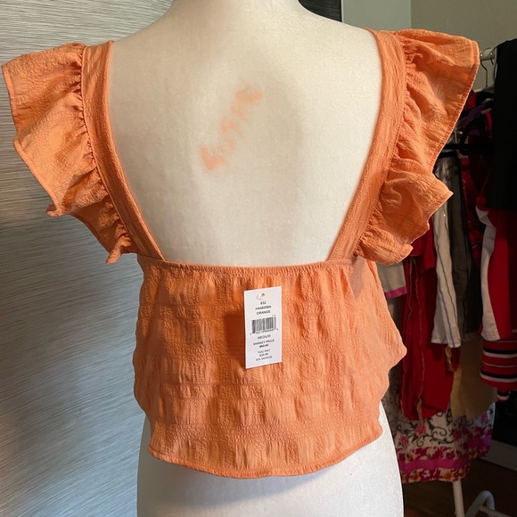 Pretty Orange Ruffled Top - Picture 5 of 7